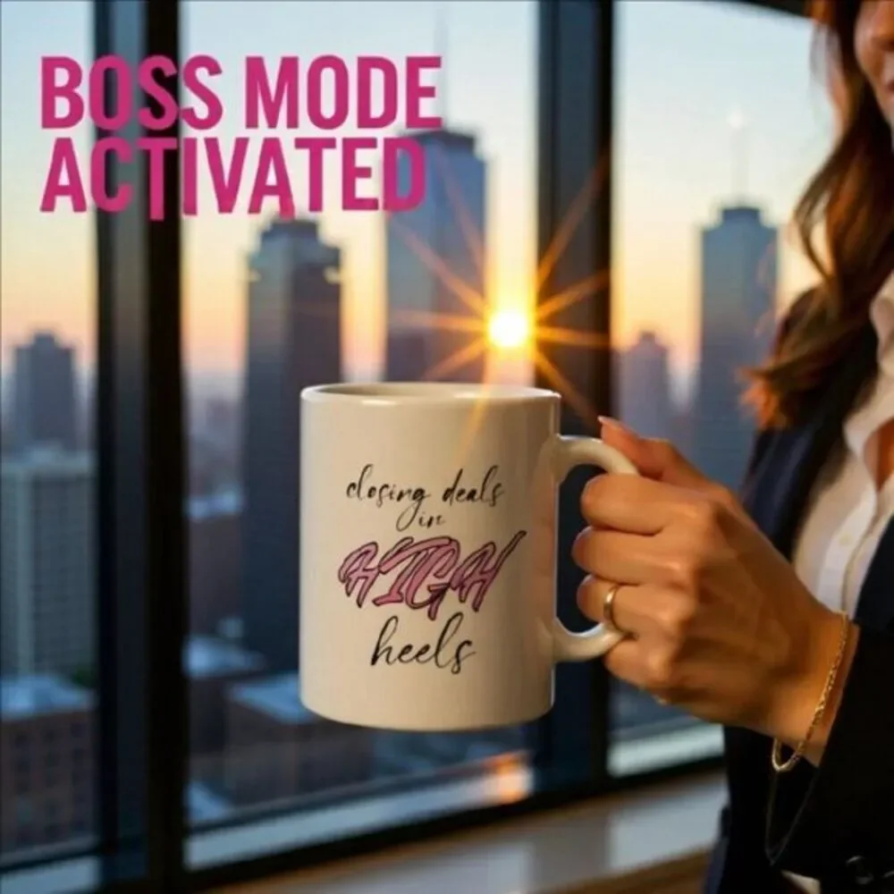 2Sided Boss Lady Mug! Closing Deals in High Heels! Boss Babe - Working Girl Vibe